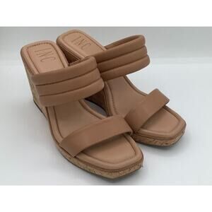 INC Beige‎ Slip On Wedges Double Strap Size 9.5